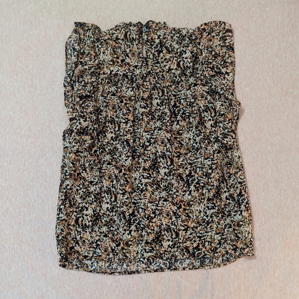 NWOT LOFT Pintucked Ruffle Shell Top - Picture 9 of 11